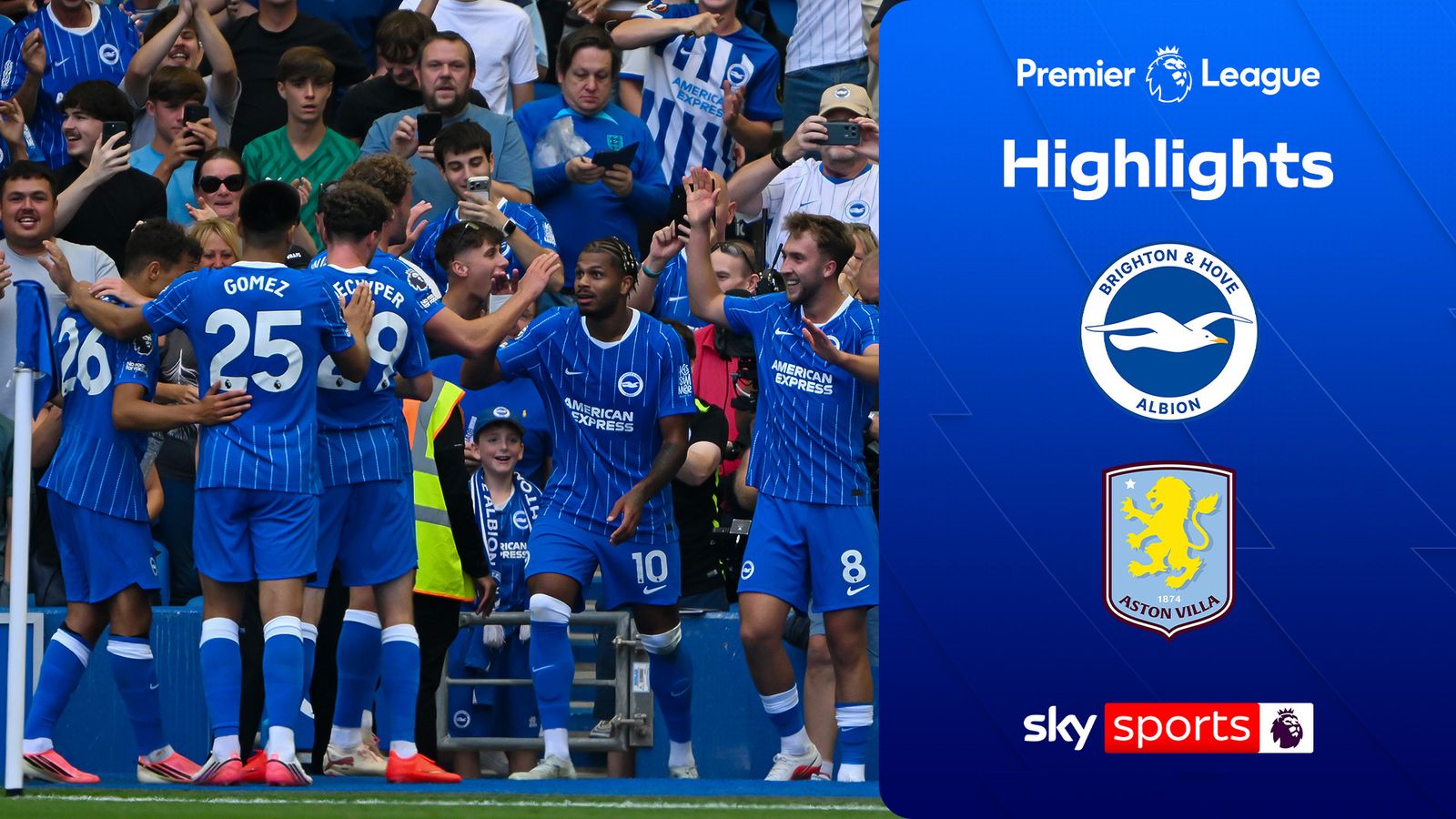 布莱顿4-0战胜阿斯顿维拉 | 英超精彩回顾